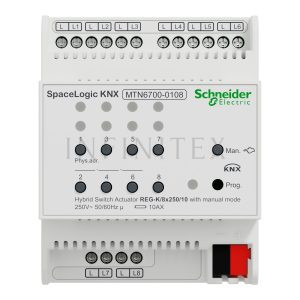 KNX hybrid actuator 8 channels - Schneider MTN6700-0108 front view