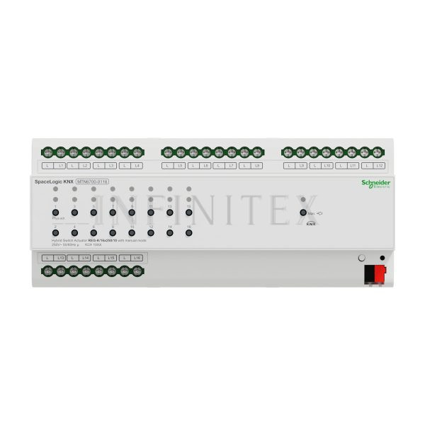 KNX hybrid actuator 16 channels - Schneider MTN6700-0116 front view